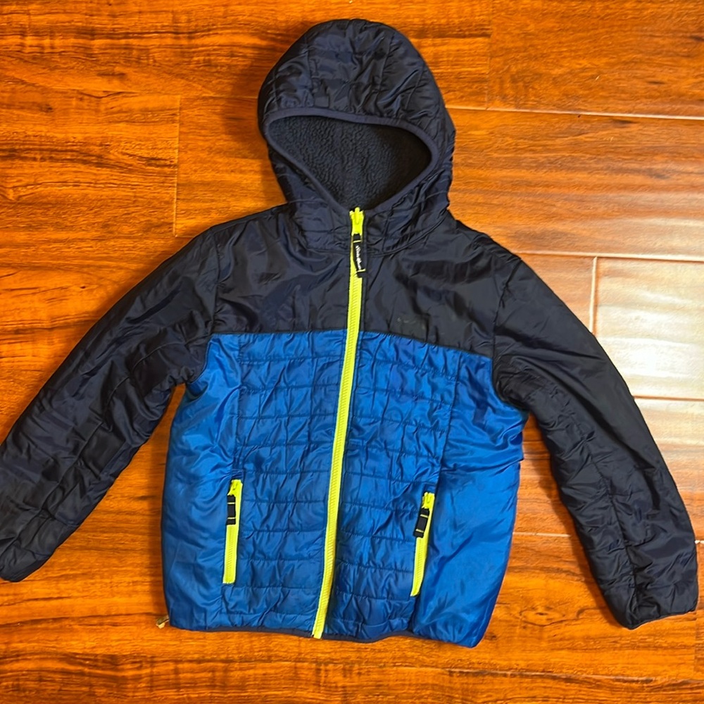 Eddie Bauer Reversible Faux Fur Puffer Boys Winter Coat